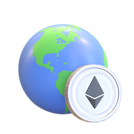 Ethereum Global Network  3D Illustration