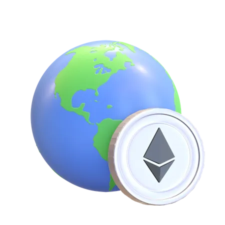 Ethereum Global Network  3D Illustration