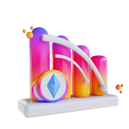 Ethereum Graph Down  3D Icon