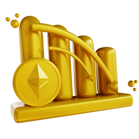 Ethereum Graph Down  3D Icon