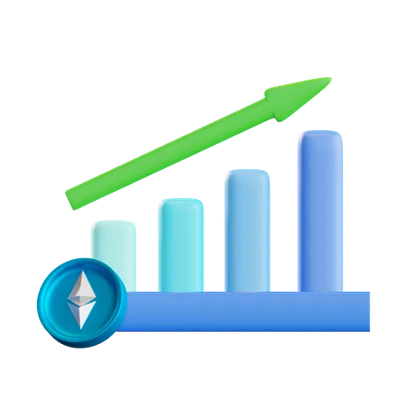 Ethereum Growth Chart  3D Icon