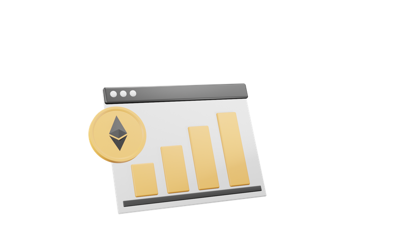 Ethereum Growth Chart  3D Icon