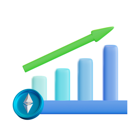 Ethereum Growth Chart  3D Icon