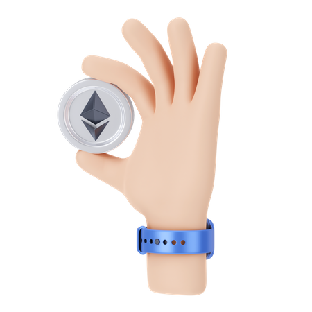 Ethereum Holding  3D Illustration