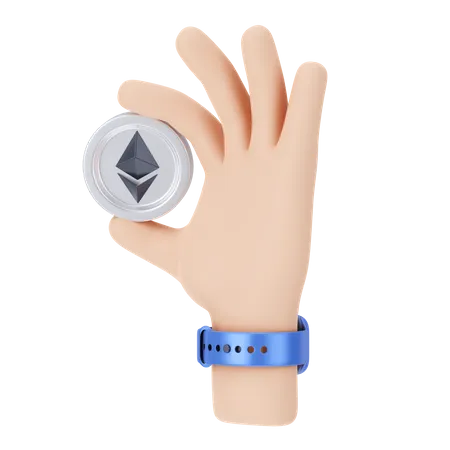 Ethereum Holding  3D Illustration