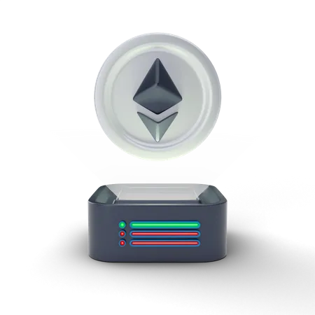 Hologramme d'Ethereum  3D Illustration