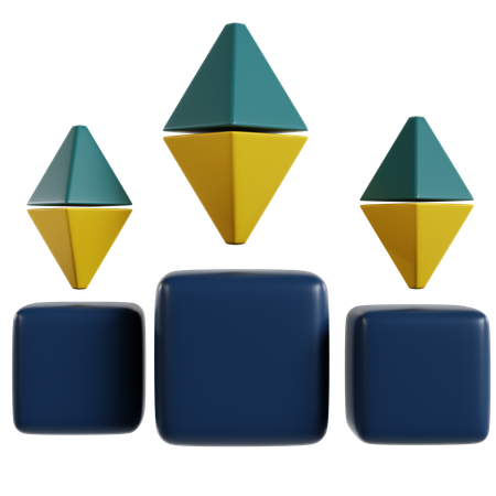 Evolución del icono de Ethereum  3D Icon