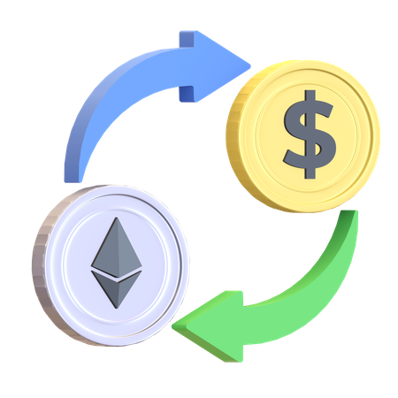 Ethereum in Dollar  3D Icon