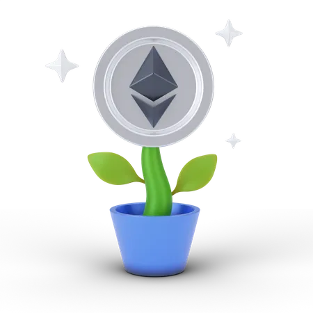 Ethereum Investment Plant  3D Illustration