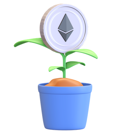 Ethereum Investment Plant 3D Illustration
