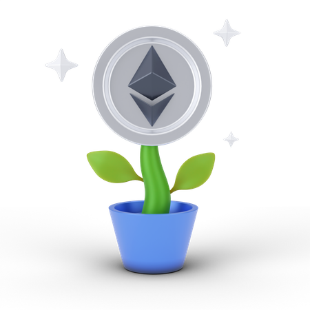 Ethereum-Investmentanlage  3D Illustration