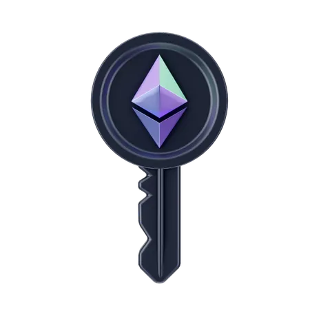 Ethereum Key  3D Icon