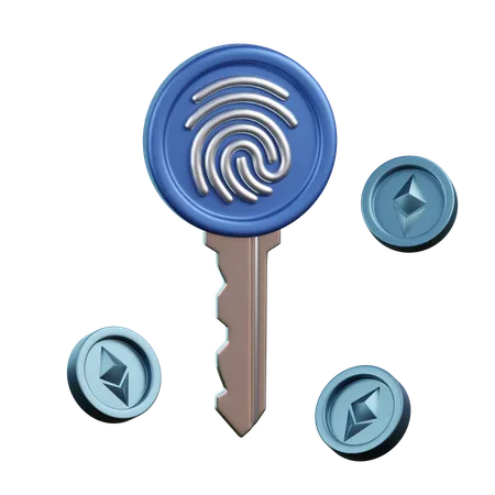 Ethereum Key  3D Icon