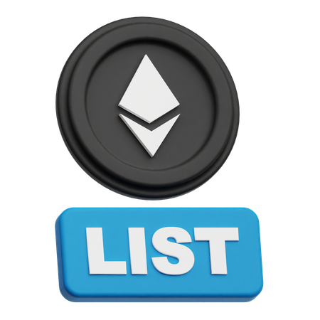 Ethereum List  3D Icon