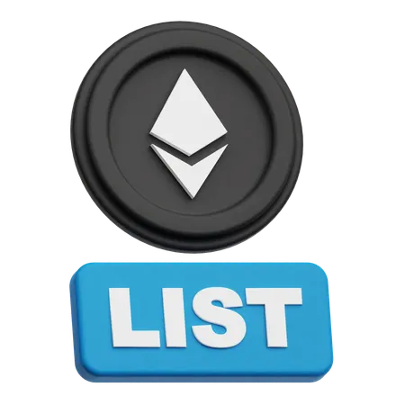 Ethereum List  3D Icon