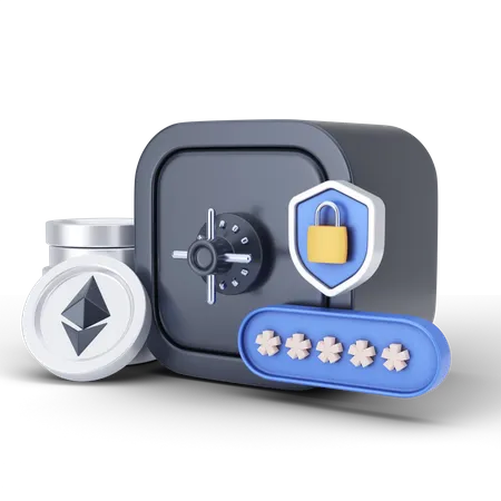 Ethereum Locker  3D Illustration