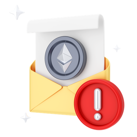 Ethereum-Mail-Benachrichtigung  3D Icon