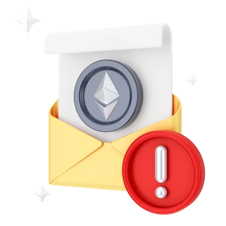 Ethereum-Mail-Benachrichtigung  3D Icon