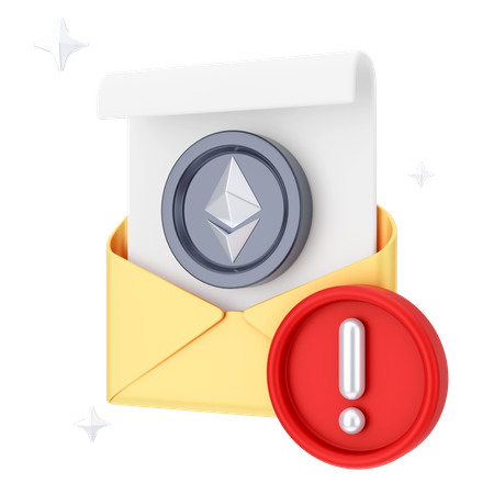 Ethereum Mail Alert 3D Icon