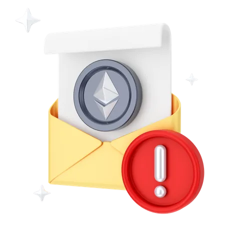 Alerta de e-mail ethereum  3D Icon