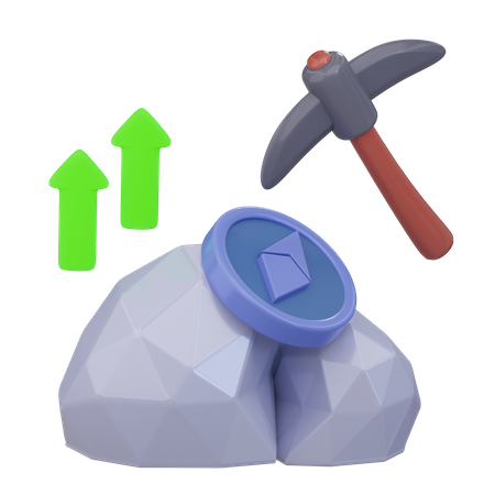 Ethereum Mining Growth  3D Icon