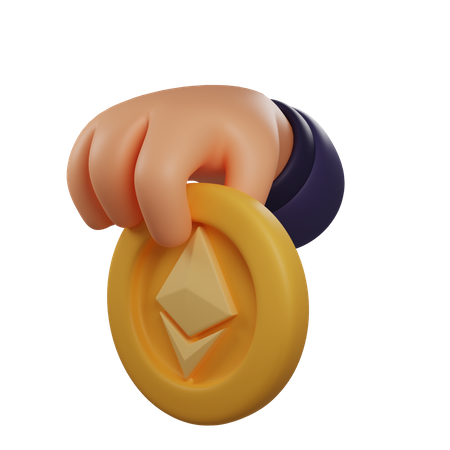 Ethereum-Münze  3D Illustration