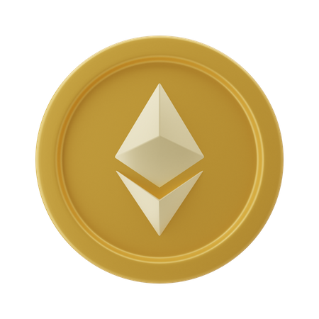 Ethereum-Münze  3D Illustration