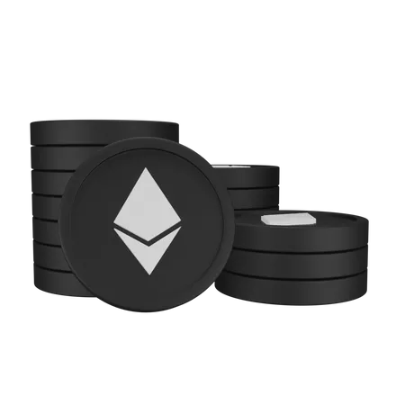 Stapel von Ethereum-Münzen  3D Icon