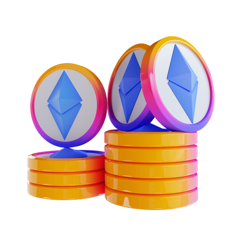 Stapel von Ethereum-Münzen  3D Icon