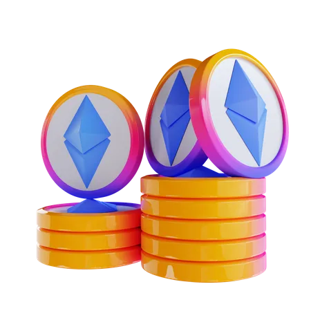 Stapel von Ethereum-Münzen  3D Icon