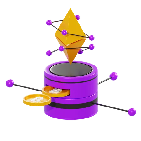 Ethereum Network  3D Illustration