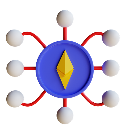 Ethereum Network  3D Illustration