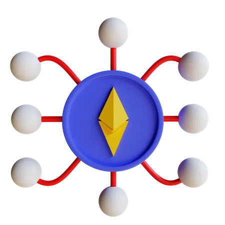 Ethereum Network  3D Illustration