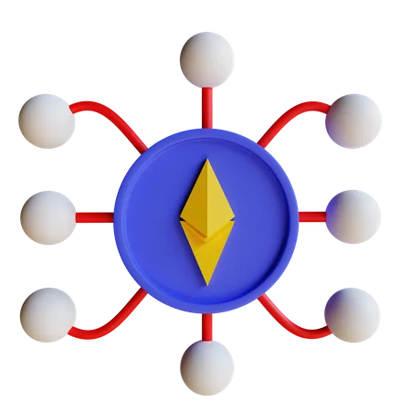 Ethereum Network 3D Illustration