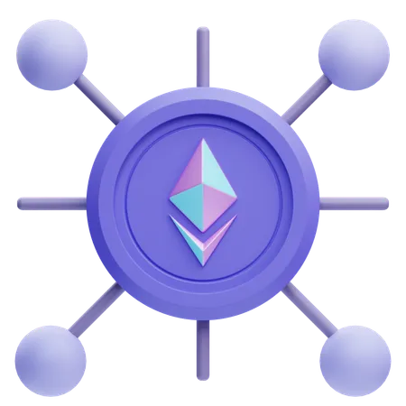 Ethereum-Netzwerk  3D Icon