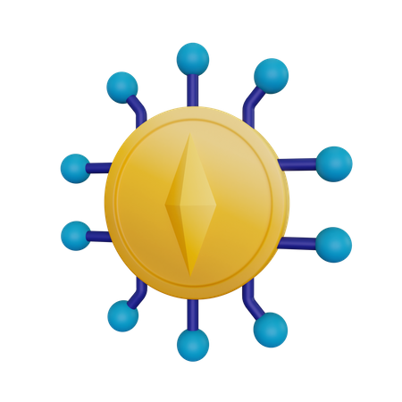 Ethereum-Netzwerk  3D Icon