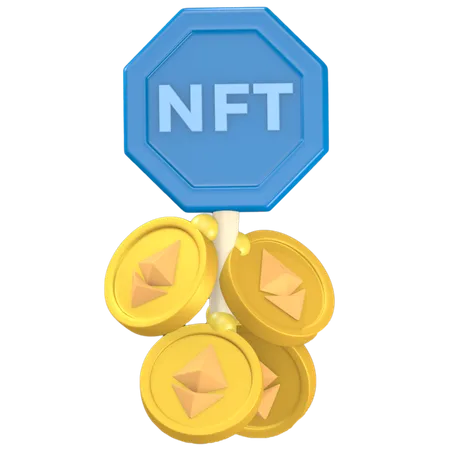 Ethereum NFT  3D Illustration