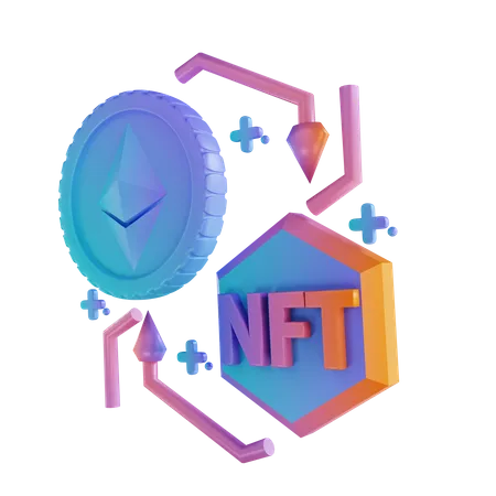 Achat Ethereum NFT  3D Illustration