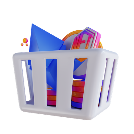 Ethereum Nft Basket  3D Icon