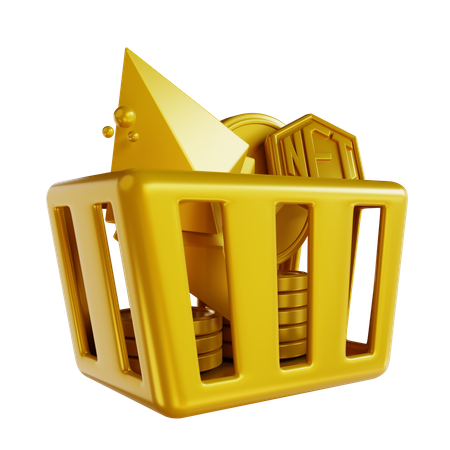 Ethereum Nft Basket 3D Icon