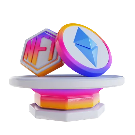 3 D Illustration NFT And Ethereum Coins 3D Icon