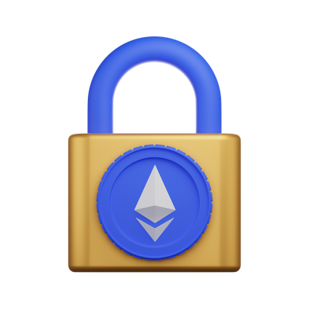 Ethereum Padlock  3D Icon