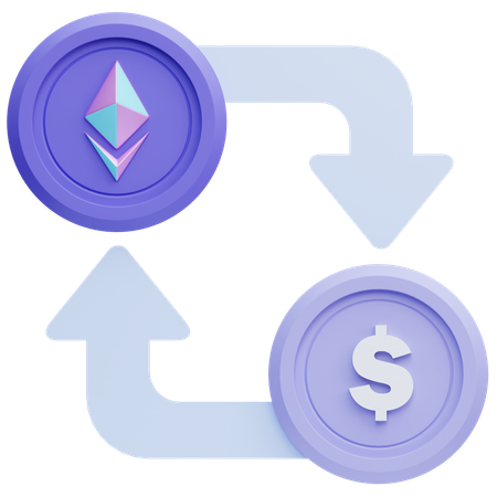 Troca de ethereum por dólar  3D Icon