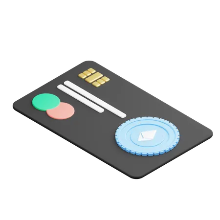 Ethereum Payment Card  3D Illustration