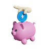 3d ethereum piggy bank logo