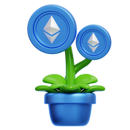 Ethereum Plant  3D Icon