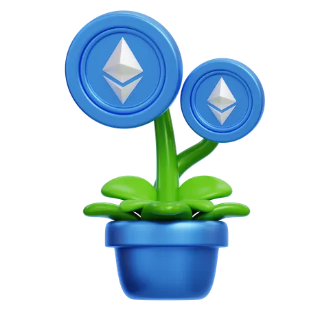 Ethereum Plant  3D Icon