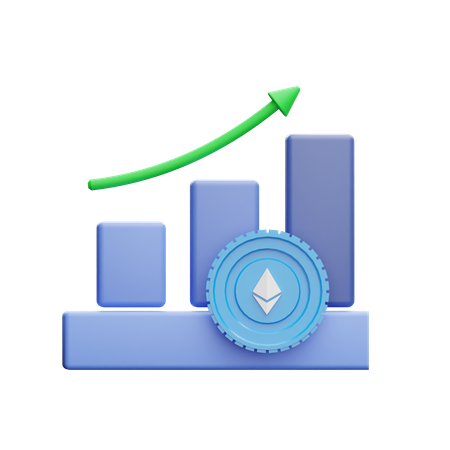 Ethereum Positive Chart  3D Icon