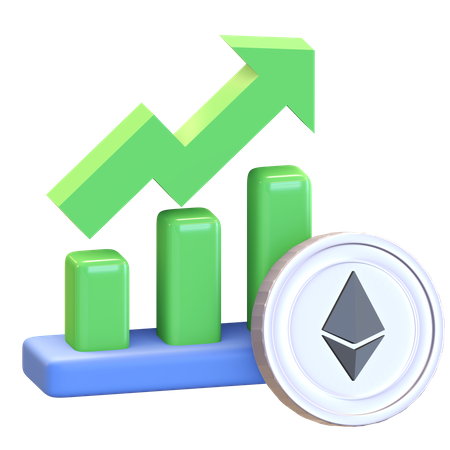 Ethereum Positive Chart  3D Illustration