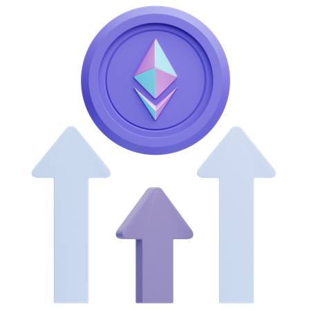 Aumento de preço do ethereum  3D Icon